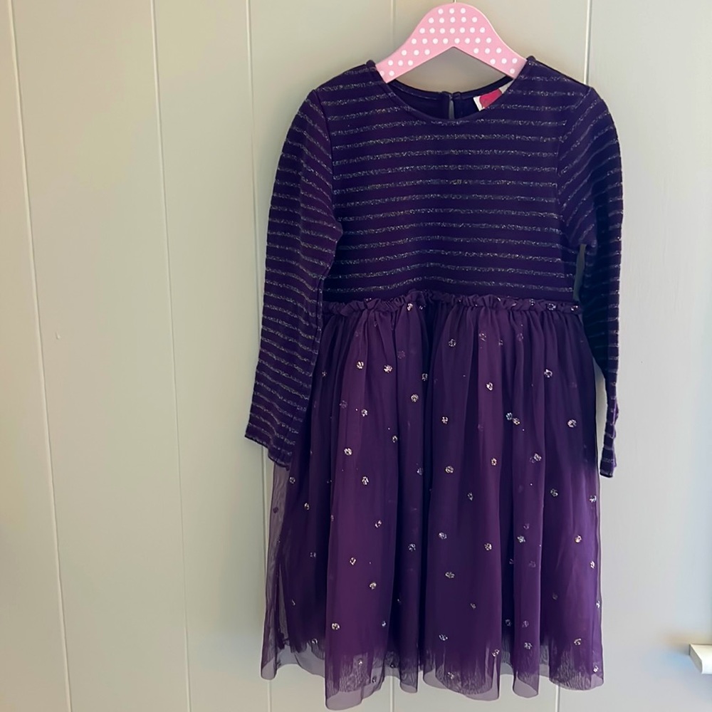 NEVER WORN: MINI BODEN purple tulle sparkle fun dress